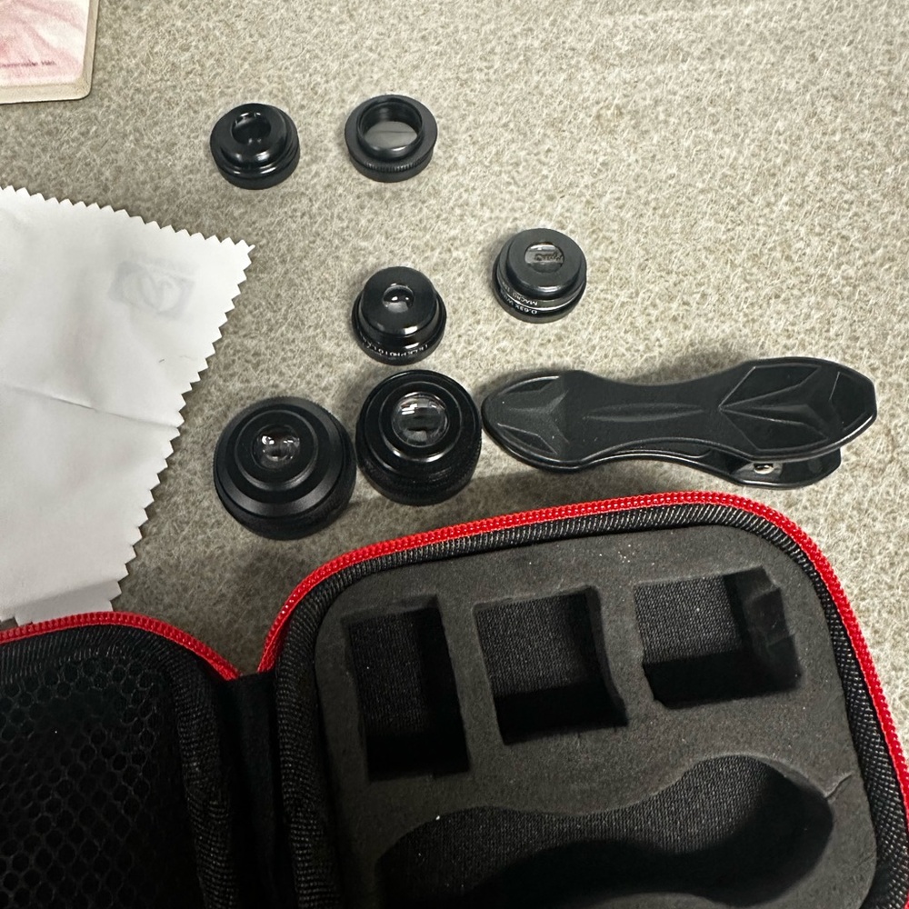 Black Camera Lens Kit with Case